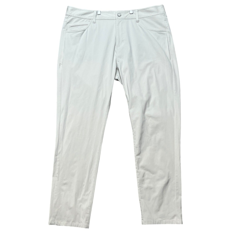 Rhone Commuter Pants Mens 38x28 Light Khaki Stone Performance Stretch Trousers